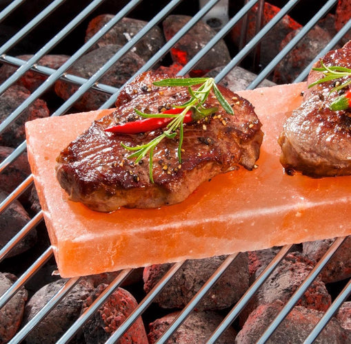 Grilling with the Himalayan salt rock