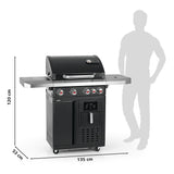 FRYTON 4.1 Burner Gas BBQ with integrated 3.5 L hot air fryer