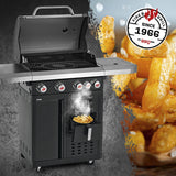 FRYTON 4.1 Burner Gas BBQ with integrated 3.5 L hot air fryer